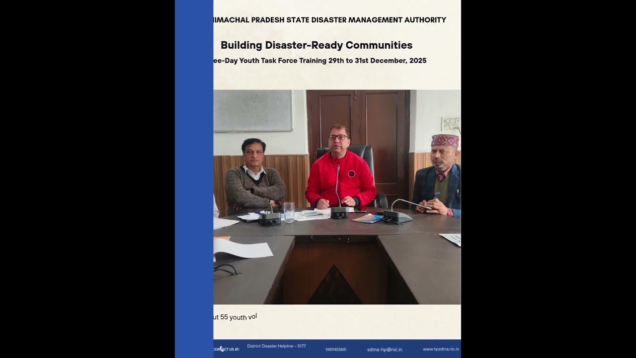 Disaster Management Youth Training at Amb, Una | DDMA Una | Dec 29-31, 2025