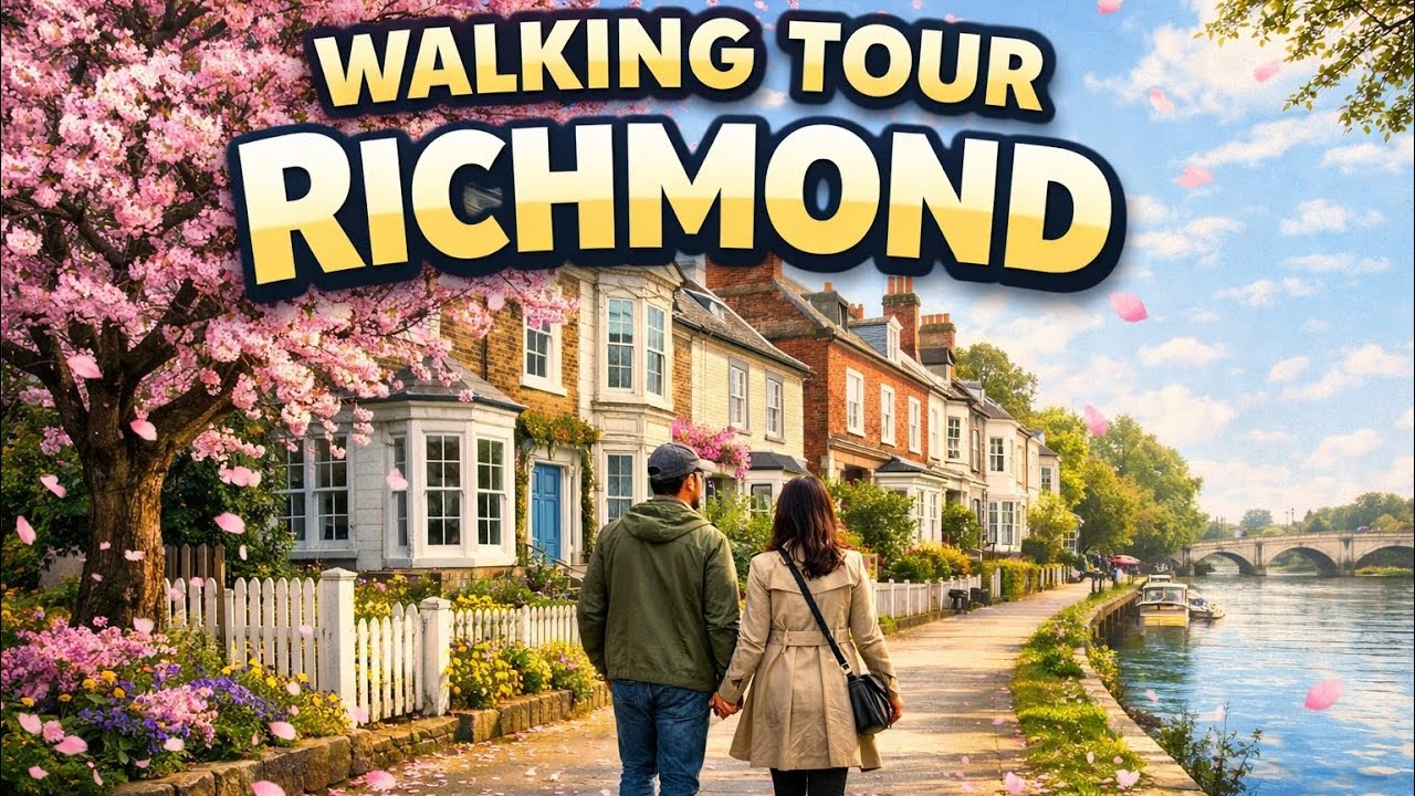 🌞🌿 London Spring Walk: Richmond Station to Kew Bridge 4K Walking Tour