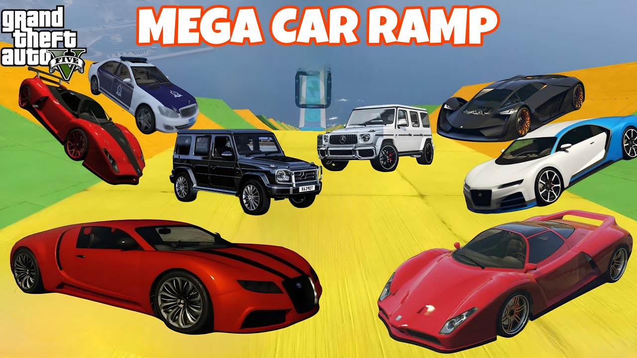 GTA 5 MOST Dangerous Mega Car Ramp Challenge