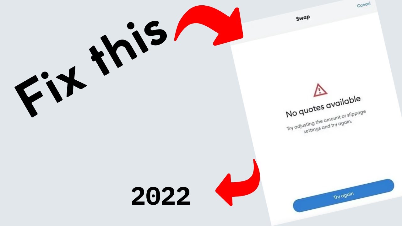 How to Fix &ldquo;No quotes available&rdquo; on MetaMask