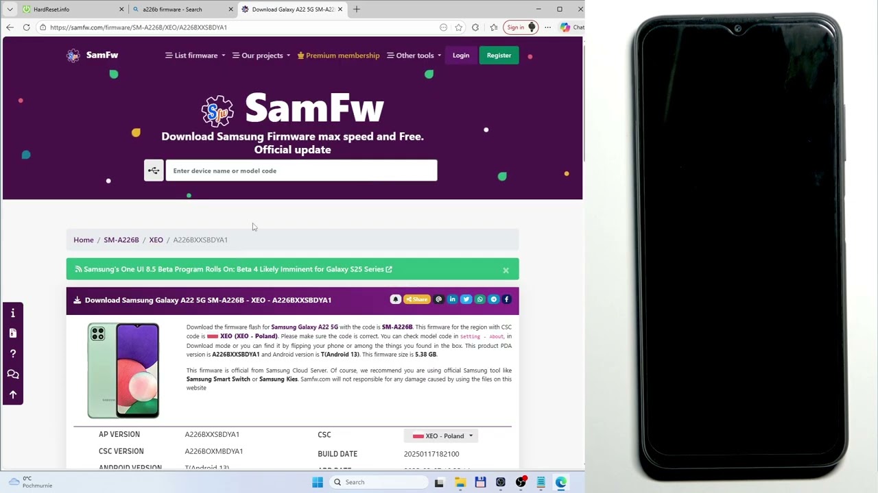SAMSUNG Galaxy A22 5G &mdash; Как прошить стандартную прошивку