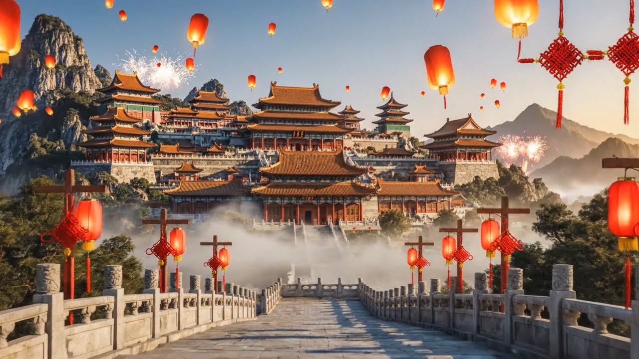 Uplifting Music (No Lyrics) | Lunar New Year Lantern Lights | 4K China Scenery｜正能量純音樂（無人聲）｜新春花燈