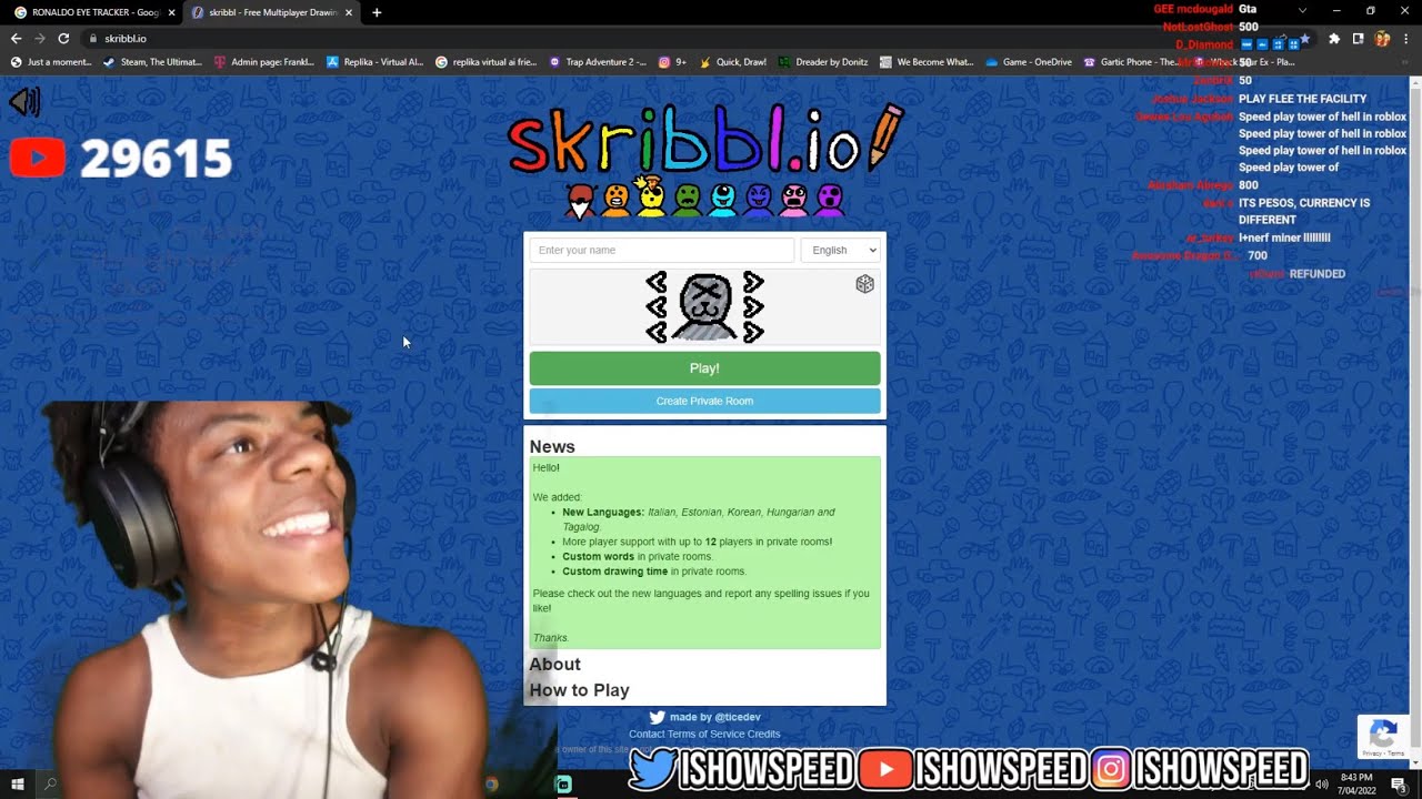 IShowSpeed Plays Skribbl.io