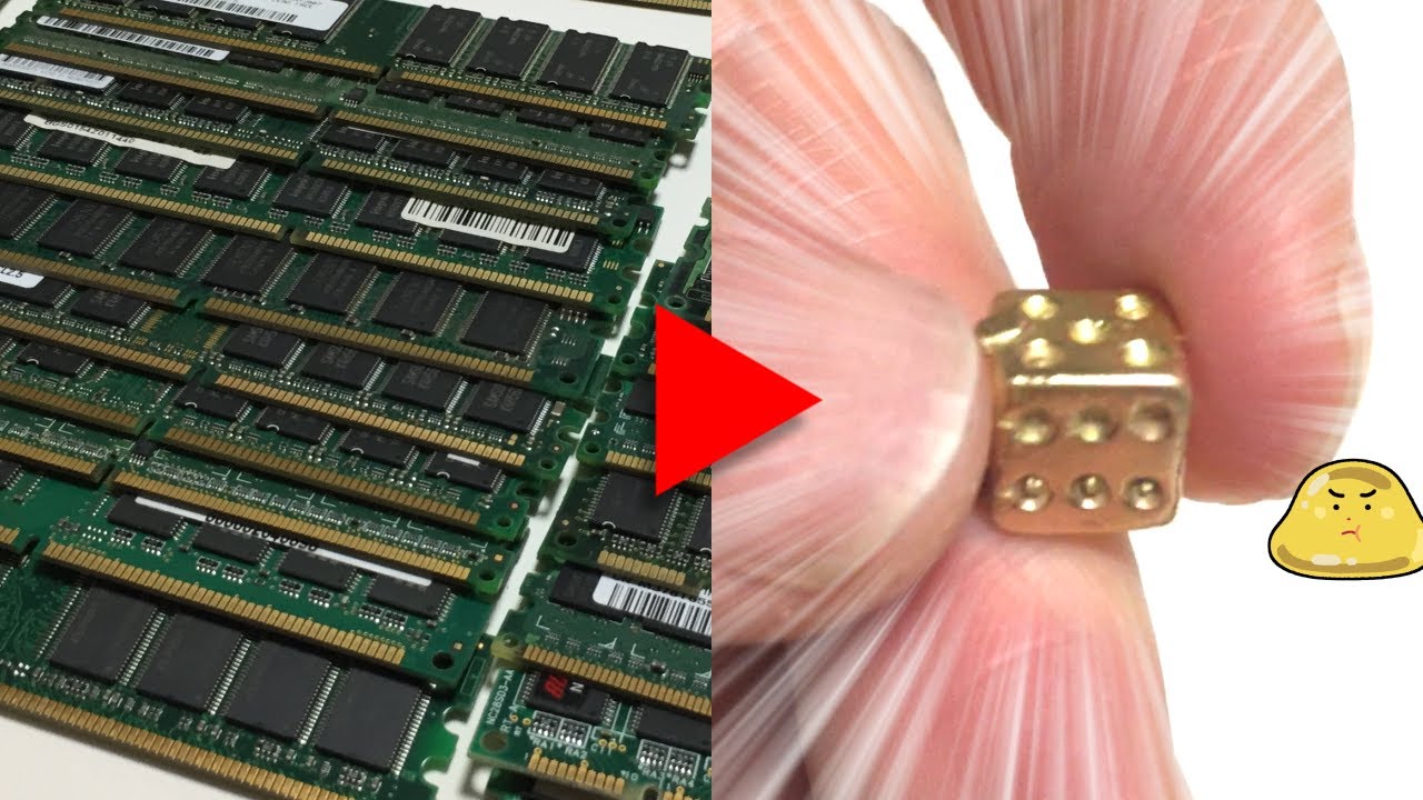 純金サイコロをジャンクメモリから抽出した金で作ってみた