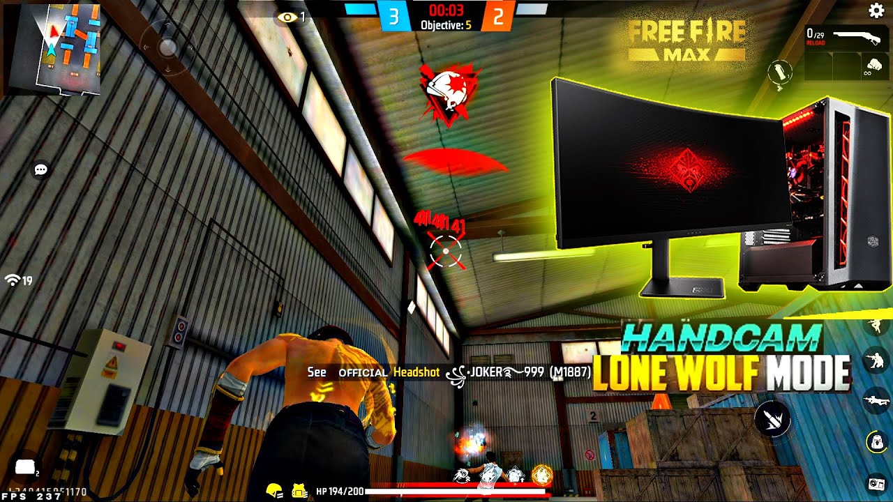 Free fire Lone Wolf PC Gameplay With Handcam #freefirehandcam #pcfreefire #pchandcamfreefire #pcff .