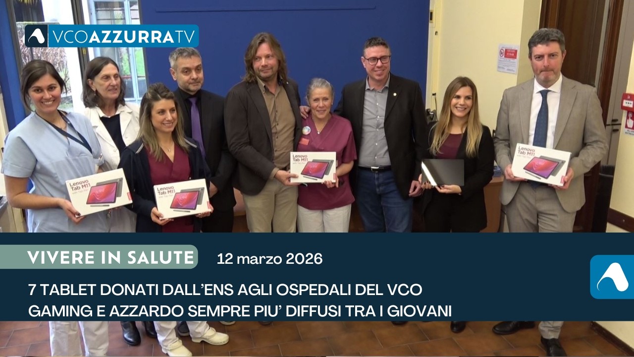 7 tablet donati dall'ENS agli ospedali del Vco. Gaming e azzardo sempre più diffusi tra i giovani