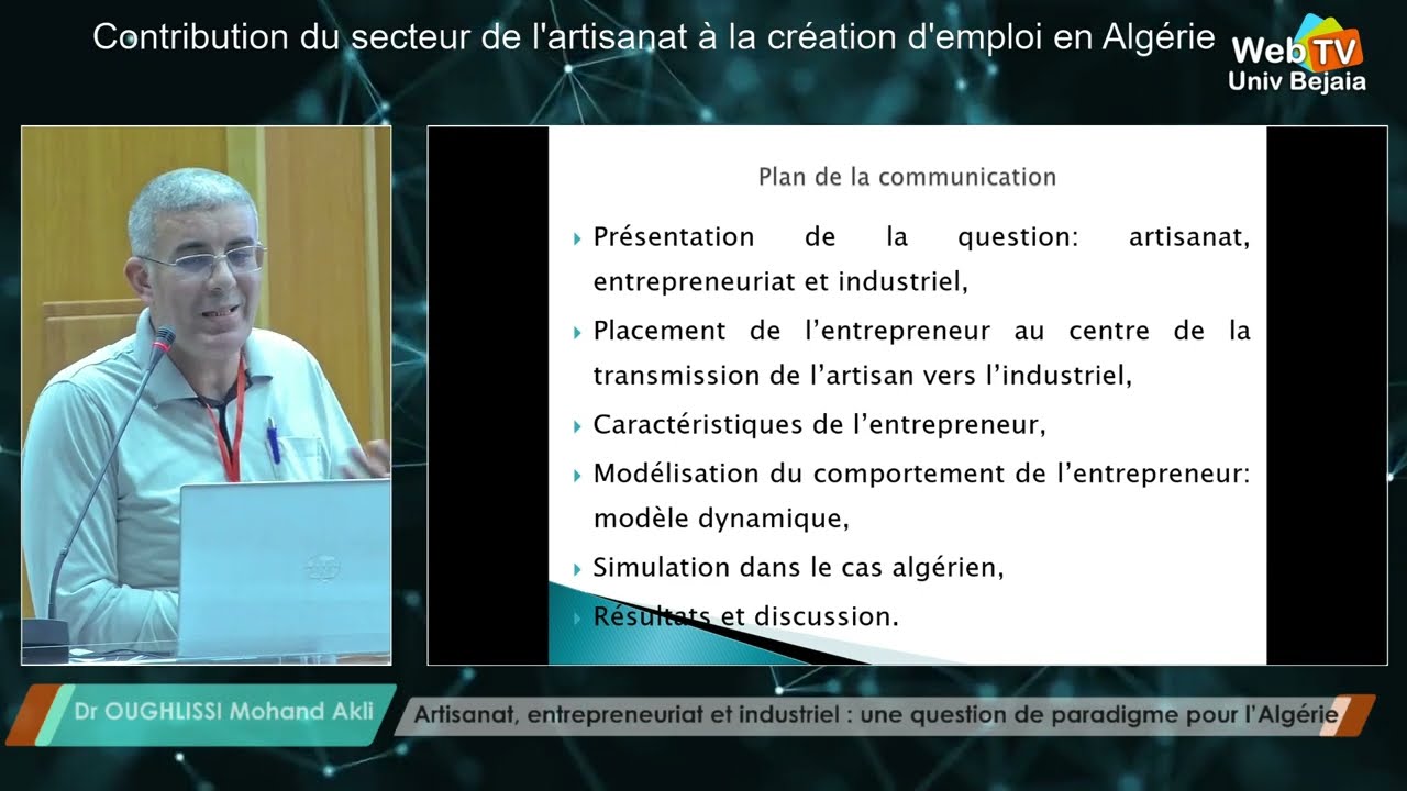 Artisanat, entrepreneuriat et industriel : une question de paradigme pour l’Algérie, OUGHLISSI Akli
