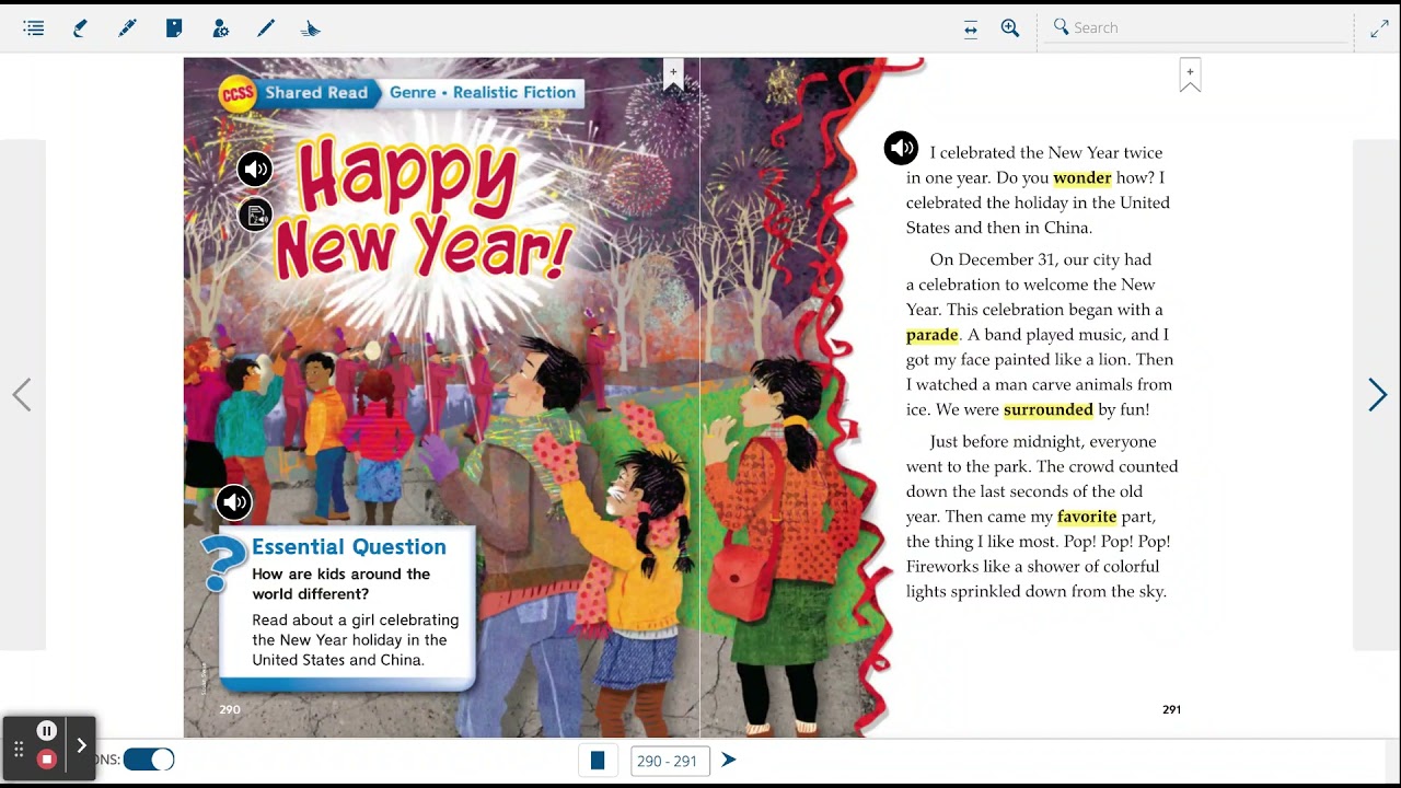Happy new year -- Wonders 2nd grade -- read aloud