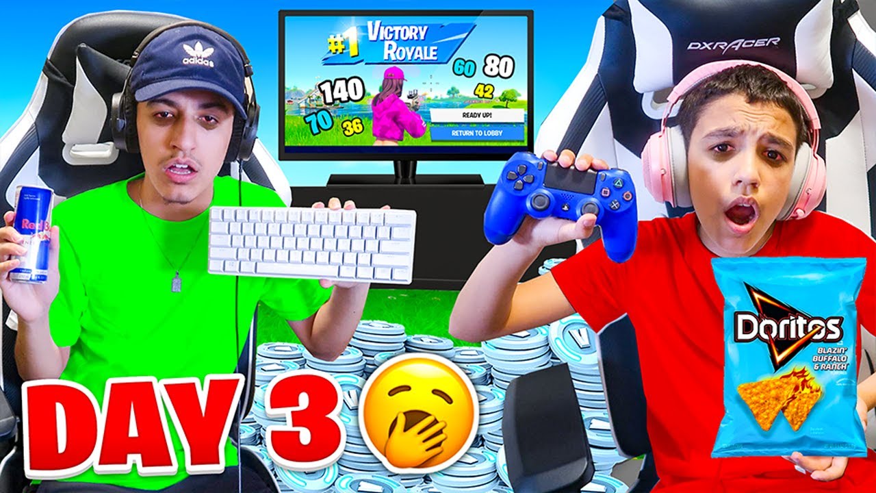 Last To Stop Playing Fortnite Wins 100,000 VBucks Challenge With Brothers!