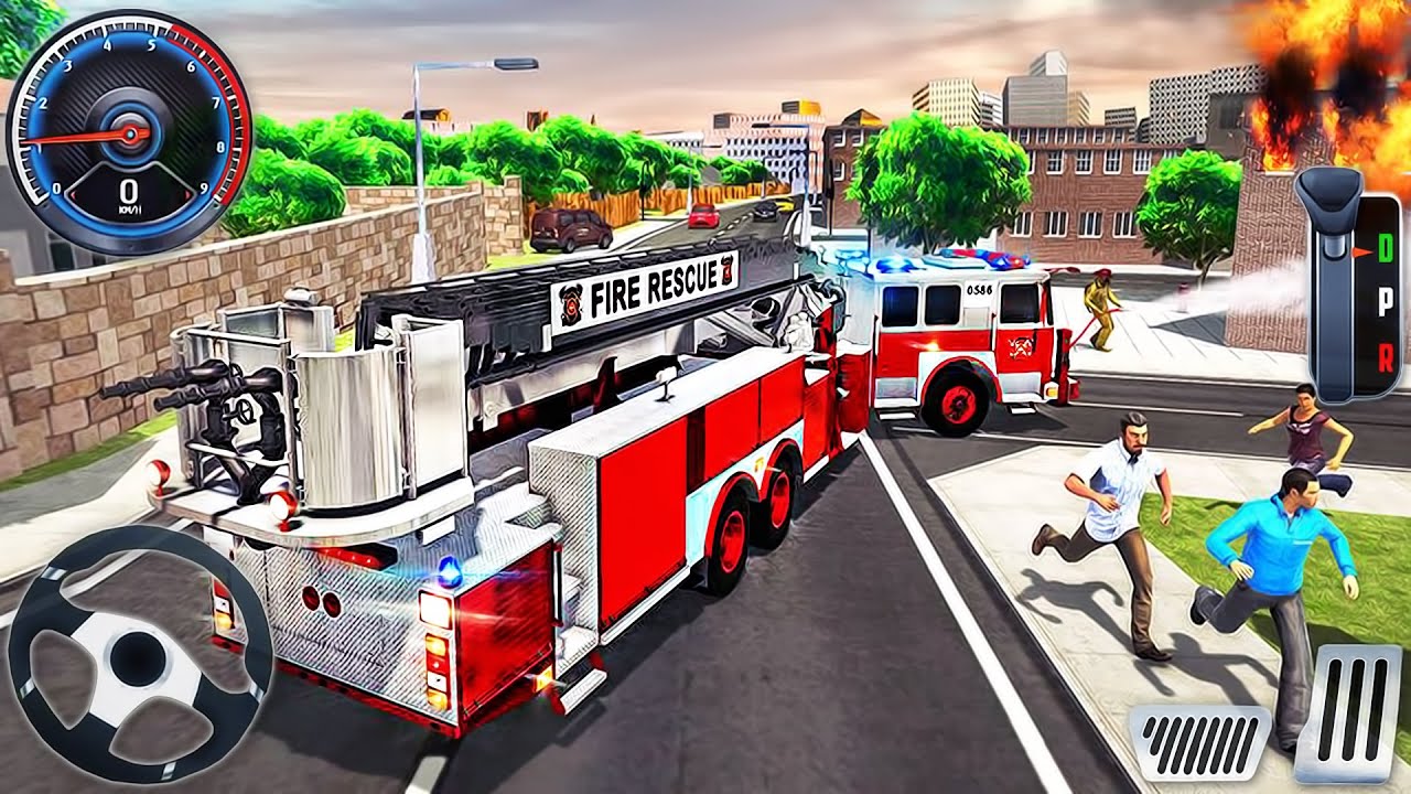 Real Fire Truck Driving Simulator 2024 - 911 Emergency Fire Fighting Fireman's 3D - Android GamePlay