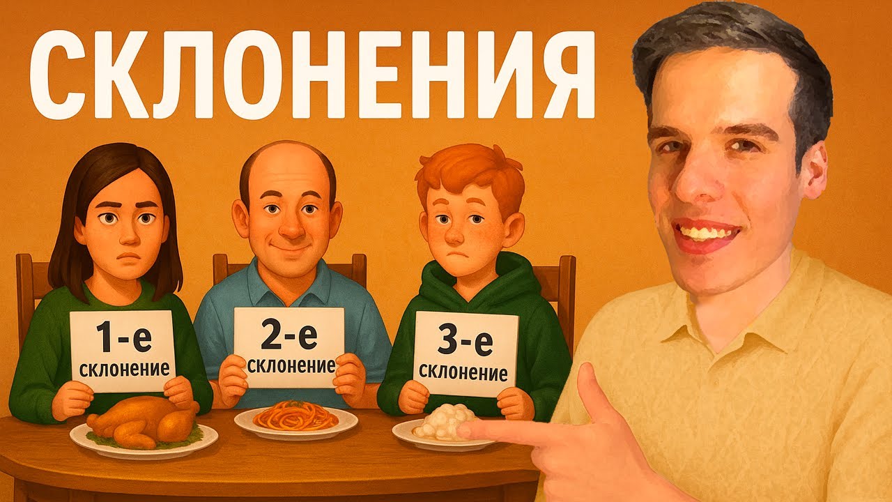 Склонения существительных по тарелочкам 🍝🥗 Русский язык без скуки