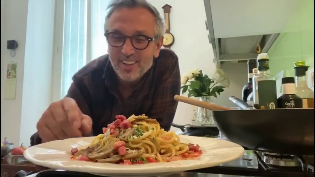 БРУНО БАРБЬЕРИ - Спагетти с артишоками и помидорами черри #ISTAYAPARTY... и я приготовлю!