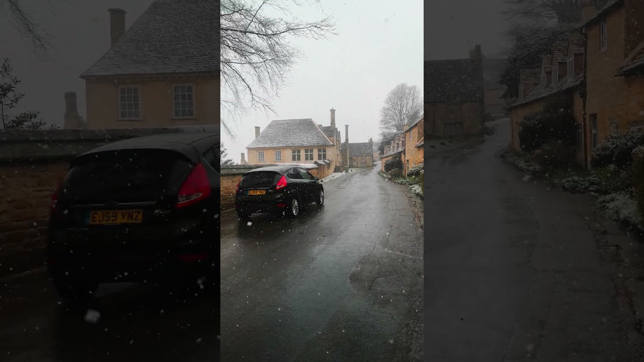 Snowing In Snowshill. A Small Cotswolds Village, Gloucestershire, England 8th March 2023 #Shorts #4k