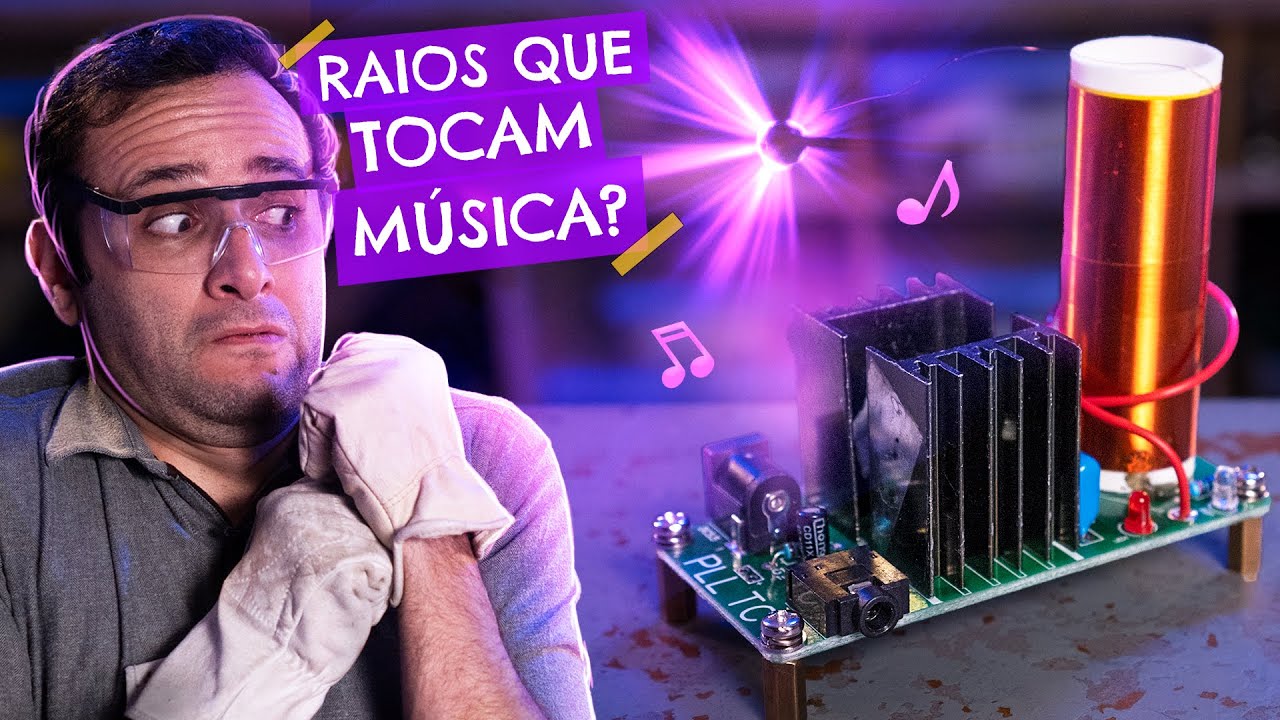 BOBINA de TESLA MUSICAL: RAIO que toca MÚSICA