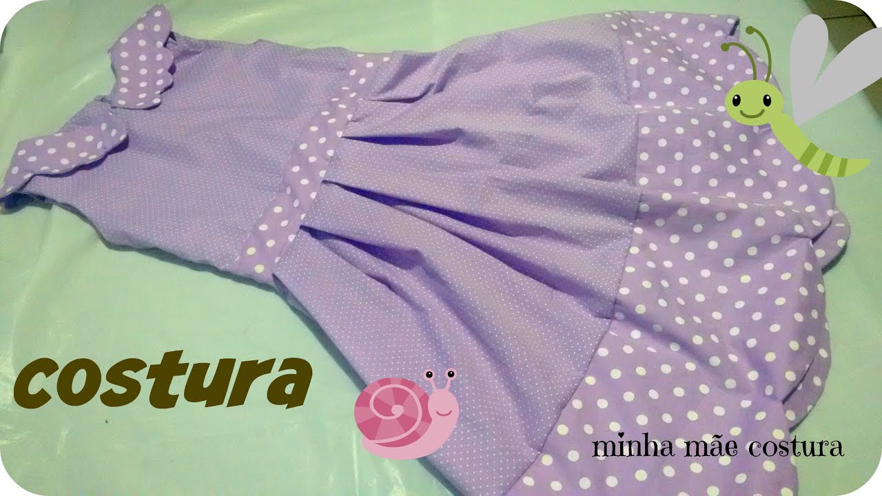 Costura do vestido de gola peter pan