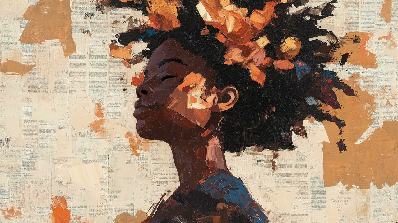 Afrocentric  Art | Black Woman Abstract Portrait | Elegant Frame TV Artwork in 4K