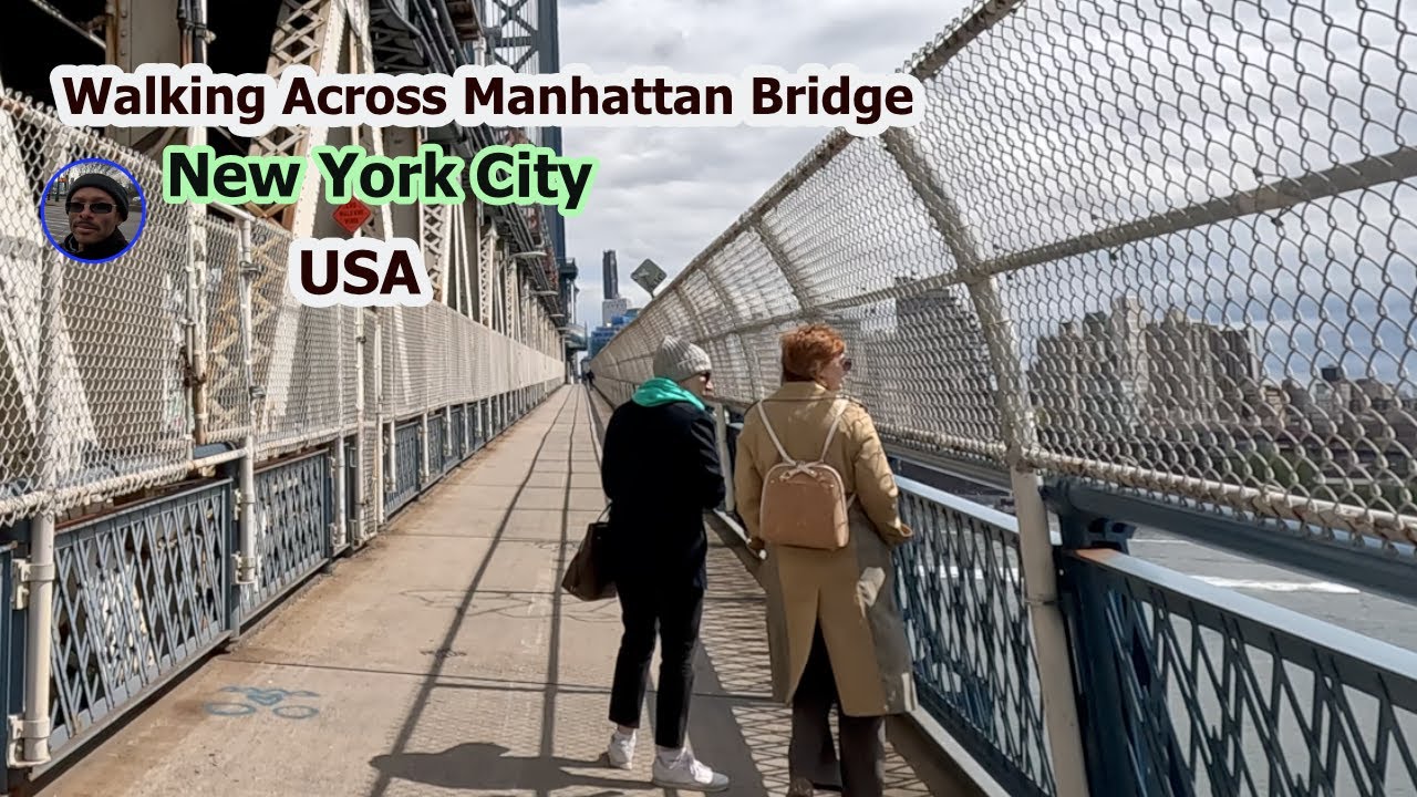 New York City - Manhattan Bridge, Walking Across The Bridge From Manhattan to Brooklyn