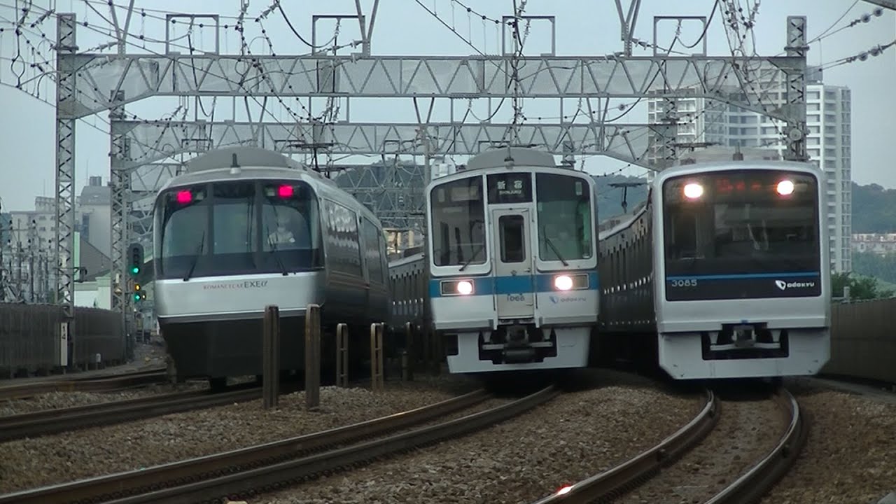 【5倍速】平日朝の小田急小田原線狛江駅（字幕入り）