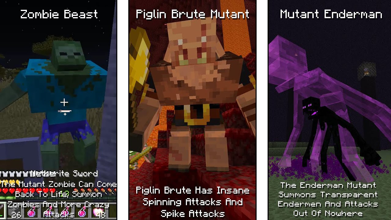 Minecraft Mobs And Their Mutant Versions