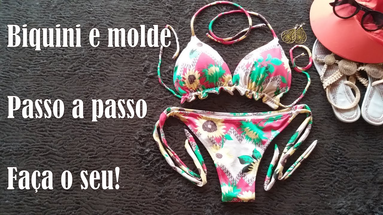 Biquíni e molde, passo a passo, tamanho Médio (M)!