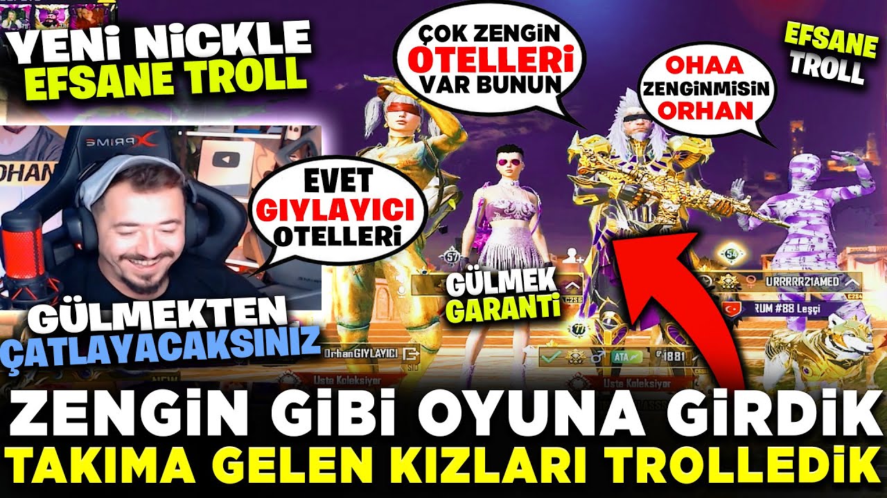 ZENGİN GİBİ MAÇA GİRDİK - TAKIMA GELEN KIZLARI AYARLADIK - PUBG MOBİLE TROLL