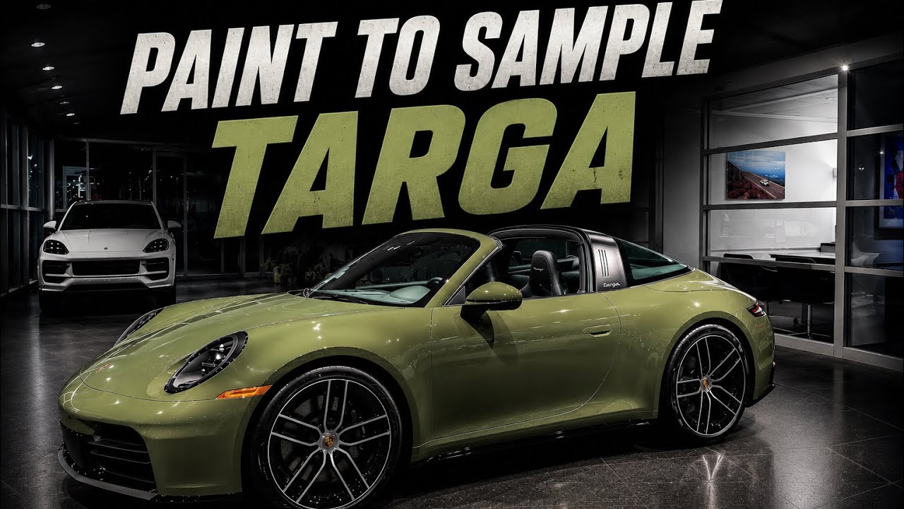 Новый Porsche 911 Targa 4S в цвете Nato Olive (на выбор производителя) 2026 года | Обзор автомоби...