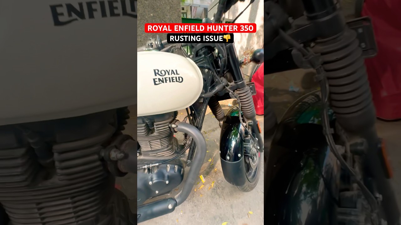 Rusting Problem in Royal Enfield Hunter 350😡Silencer Rust issue in HUNTER 350- Abrupt! #shortsfeed