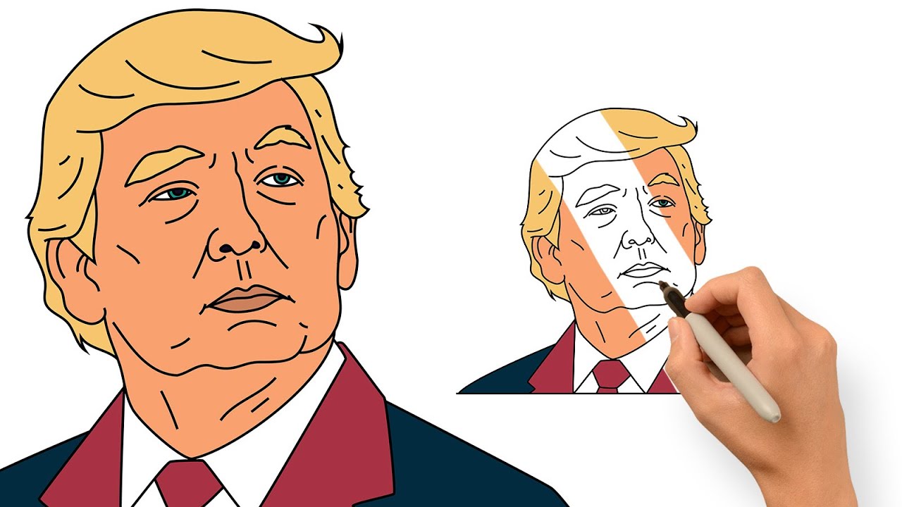 How to Draw and Color Donald Trump | Easy Donald Trump Drawing Tutorial