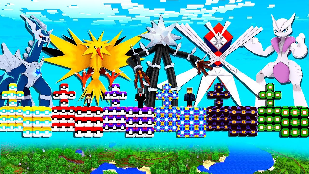 6 ILHA LUCKY PIXELMON KARTANA VS MEWTWO VS DIALGA - MINECRAFT PIXELMON MOD