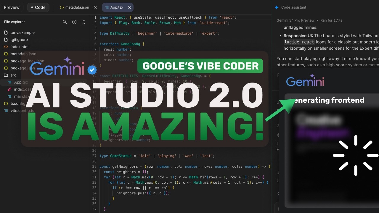 Google AI Studio 2.0 (Antigravity & Firebase Agent):  Google's NEW AI Studio features & IT'S INSANE!