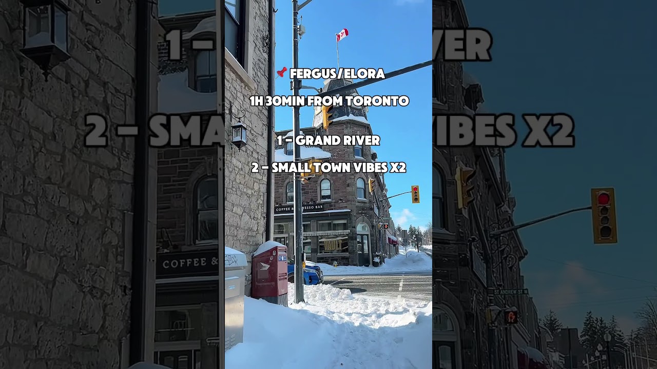 Save these small towns ⭐️ Winter magic in Fergus and Elora #snow #winter #roadtrip #toronto