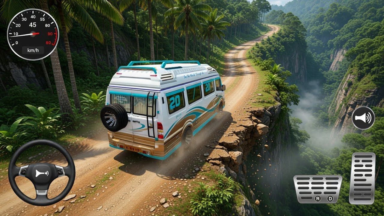 Luxury Tourist Van on Dengerous Narrow Hill Road 😱 | Bus Simulator Indonesia Gameplay 
