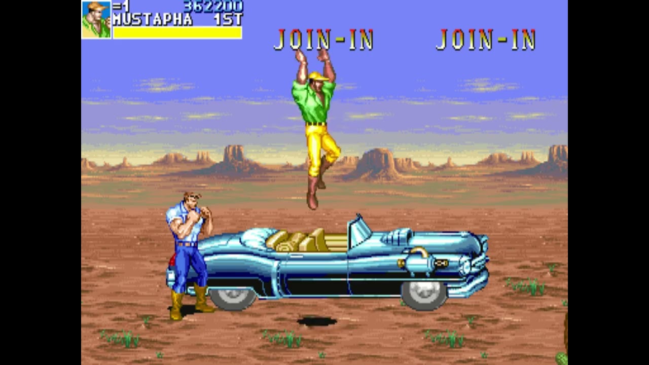 Cadillacs&Dinosaurs 1cc difficulty HARDEST with Mustapha (MAME, CAPCOM)