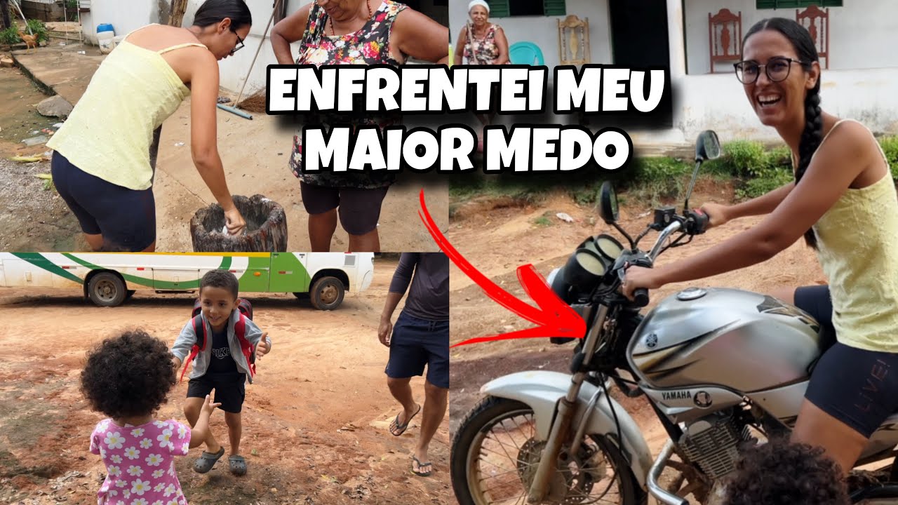 MEU MARIDO SEMPRE ME INCENTIVANDO A ANDAR DE MOTO, PORQUE TENHO MUITO MEDO 