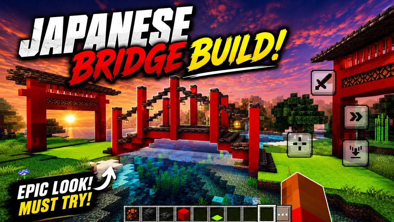 Minecraft Japanese Bridge Build Tutorial | Minecraft mai build kaise karte hai? 