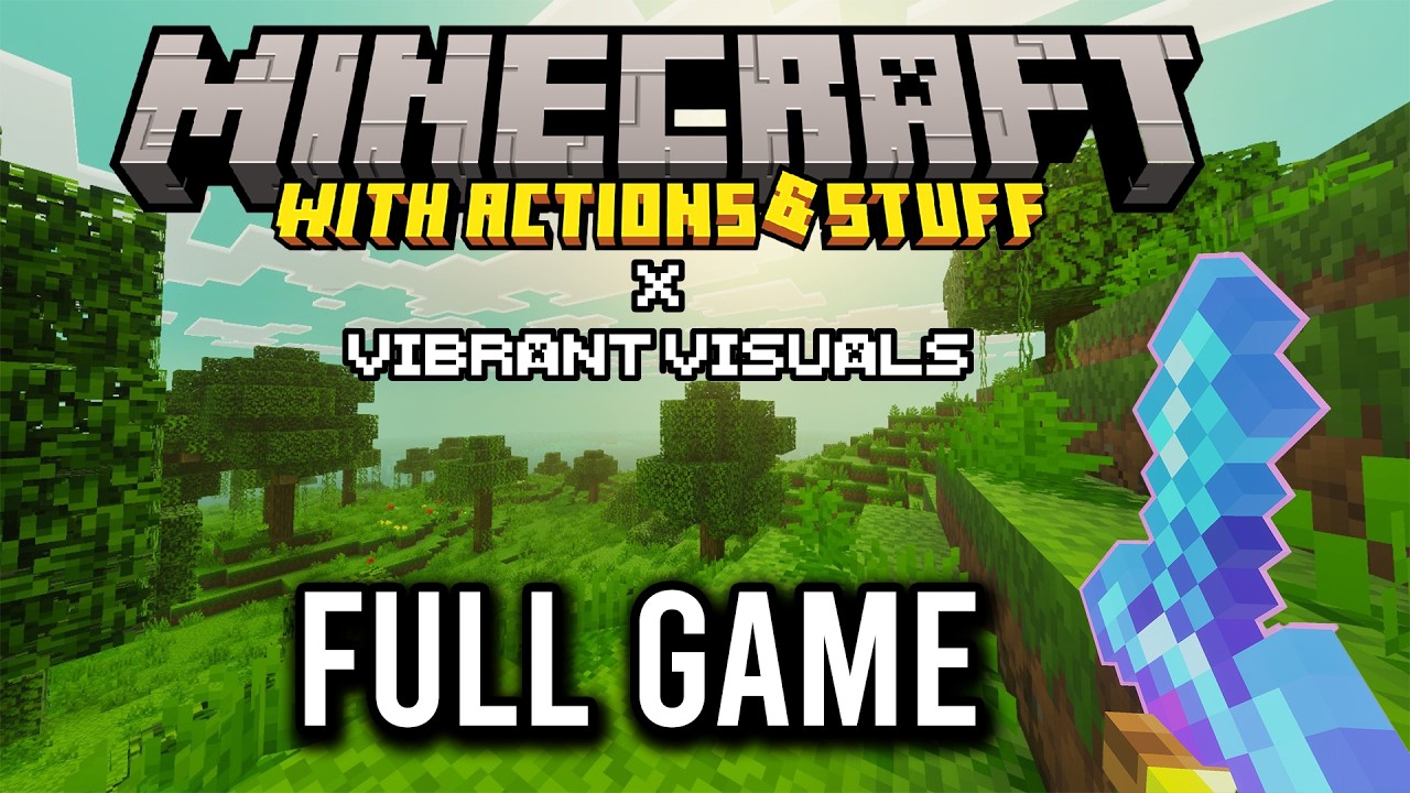 Minecraft Bedrock - Actions & Stuff x Vibrant Visuals (1.8 Update) - FULL GAME Walkthrough