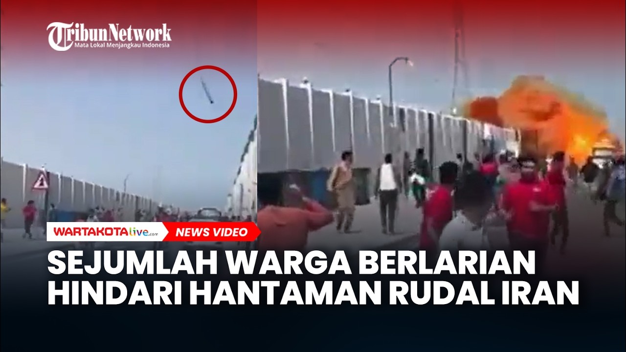 Sejumlah Warga Berlarian Hindari Hantaman Rudal Iran yang Meluncur ke Pangkalan Militer AS di Qatar