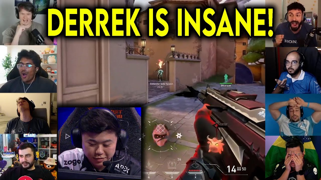 Valorant Streamers Reacts To EG Derrek Insane 1v3 CLUTCH Against 2G In VCT