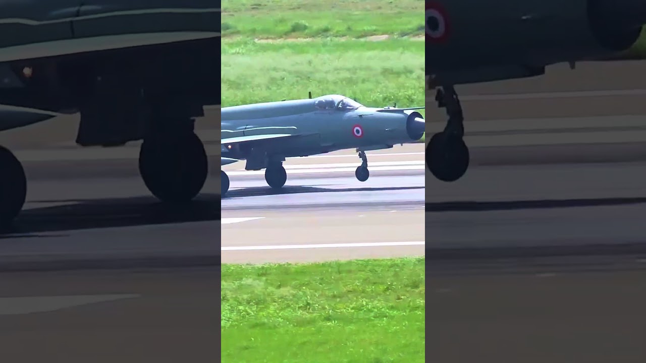 Indian Air Force Chief landed his Mig 21 for the last time at retirement ceremony #shortsfeed #mig21