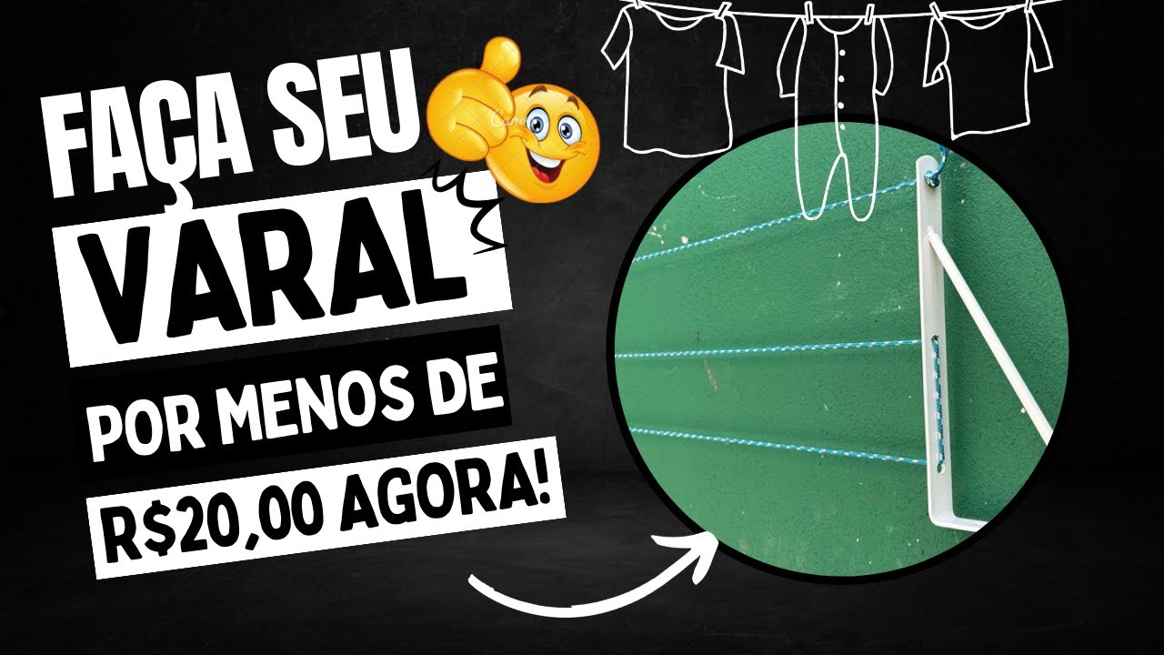 Varal CASEIRO Gastando Menos De R$20 Reais! Simples, Fácil e Prático De Fazer.
