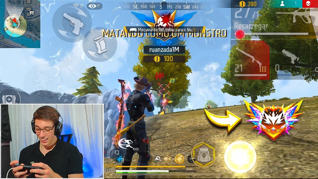 VOU PEGAR TOP GLOBAL DE VITORIAS NA SOLO RANK!! FREE FIRE MOBILE