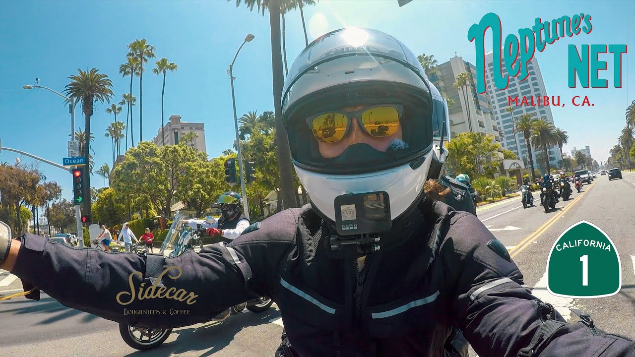 Motorcycle Group Ride To Neptune's Net In Malibu, California