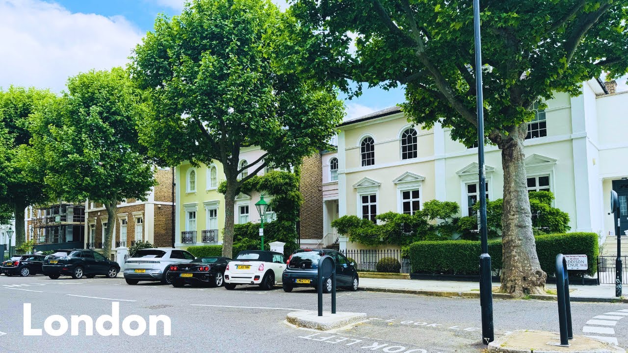London Residential Walk | Expensive Homes In Holland Park | Mews | 4K: