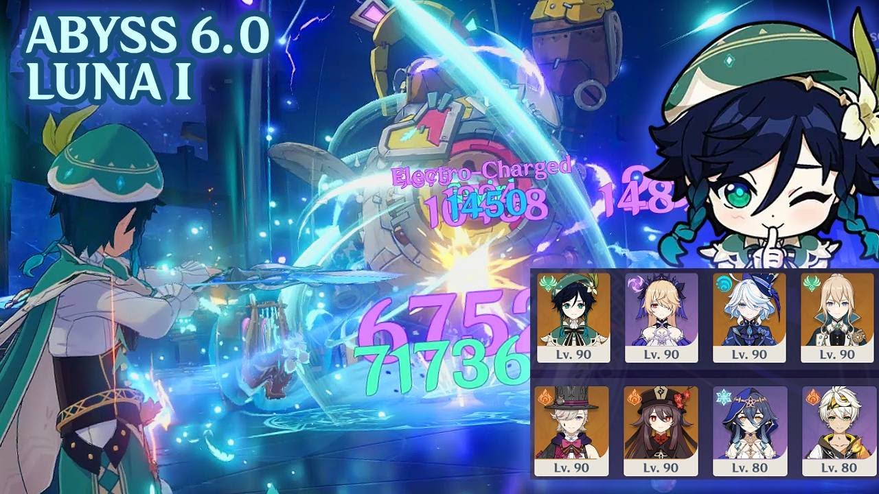 When Venti Put His Wet Finger into Power Outlet - Luna I (6.0) Abyss Floor 12 - Genshin Impact