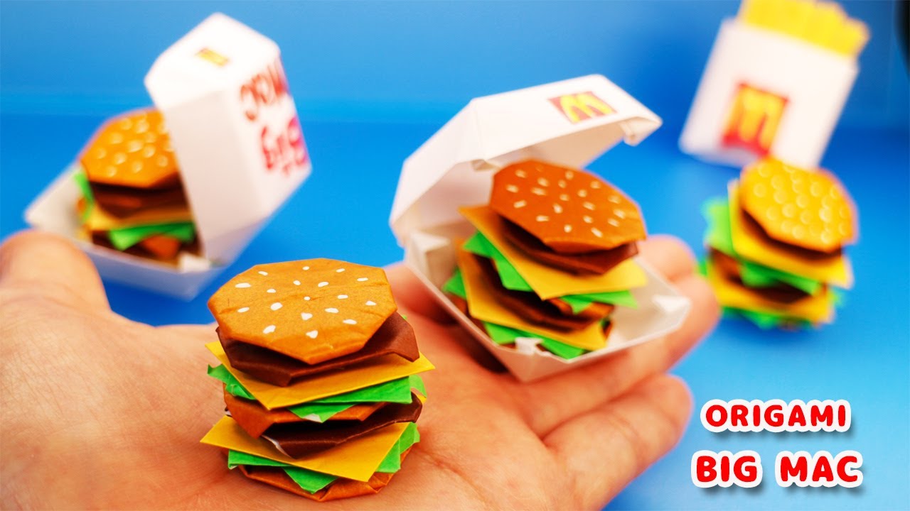 【origami】hamburger・McDonald's　（折り紙・ハンバーガーの作り方）