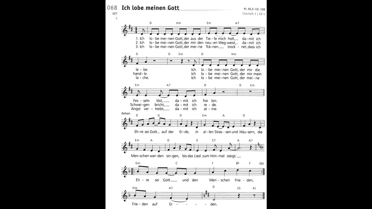 Ich lobe meinen Gott, der aus der Tiefe mich holt