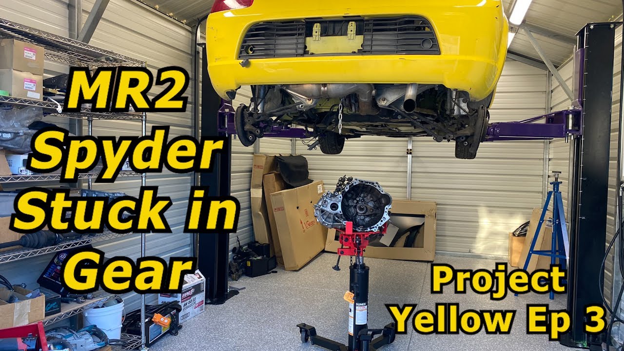 Project Yellow Ep 3 – MR2 Spyder Stuck in Gear – Detailed Transmission Removal