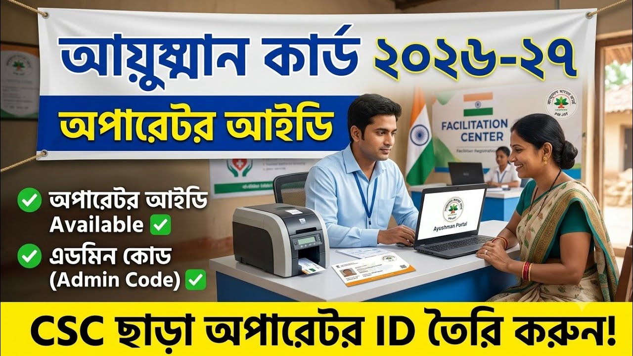 Aayushman Bharat Operator ID Admin Code | PMJAY CSC  Admin Code and Without CSC PMJAY Operator ID.