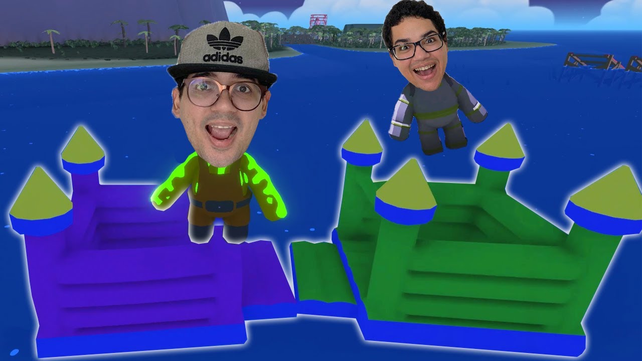 FIZEMOS UM SUPER PARQUE INFLÁVEL NA PRAIA DA CIDADE DE MASSA DE MODELAR! - Wobbly Life