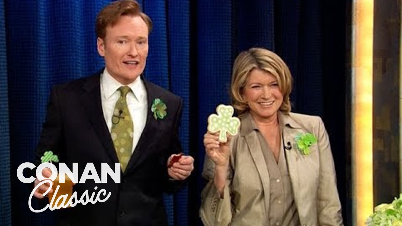Martha Stewart Teaches Conan How to Cook An Irish Meal | Late Night with Conan O’Brien